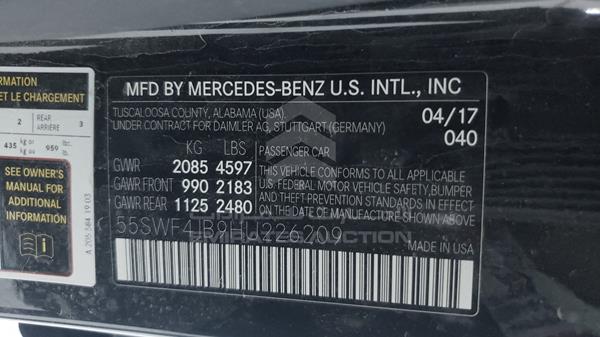 Photo 1 VIN: 55SWF4JB9HU226209 - MERCEDES-BENZ C 300 