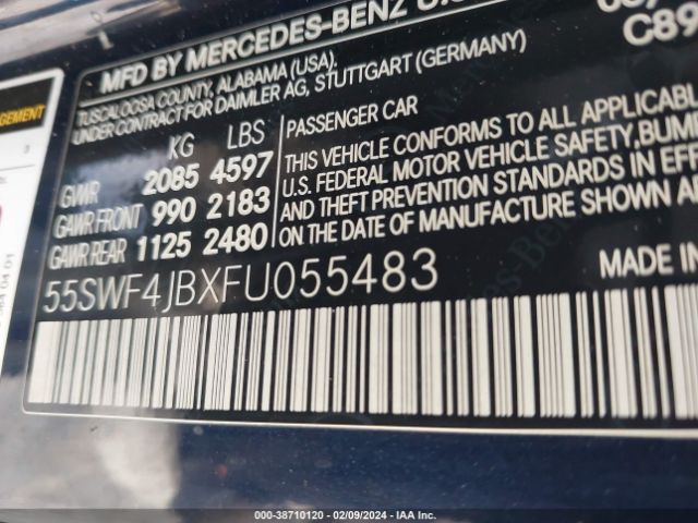 Photo 8 VIN: 55SWF4JBXFU055483 - MERCEDES-BENZ C 300 