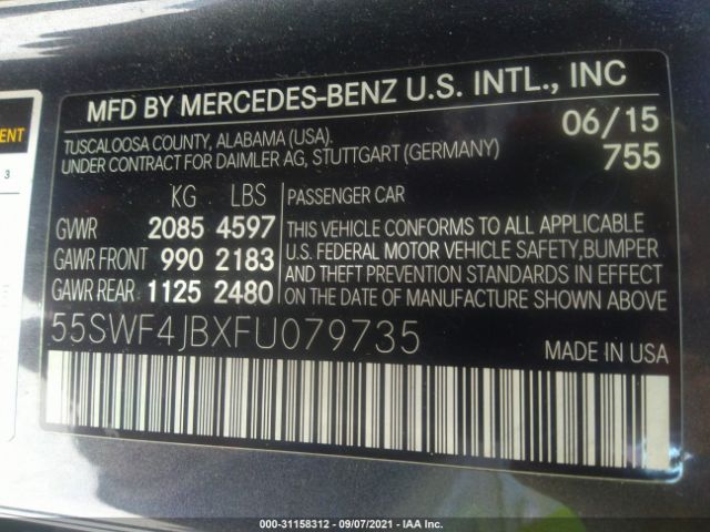 Photo 8 VIN: 55SWF4JBXFU079735 - MERCEDES-BENZ C-CLASS 