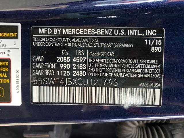 Photo 9 VIN: 55SWF4JBXGU121693 - MERCEDES-BENZ C 300 