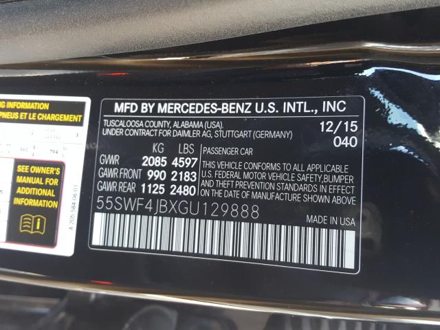 Photo 9 VIN: 55SWF4JBXGU129888 - MERCEDES-BENZ C 300 