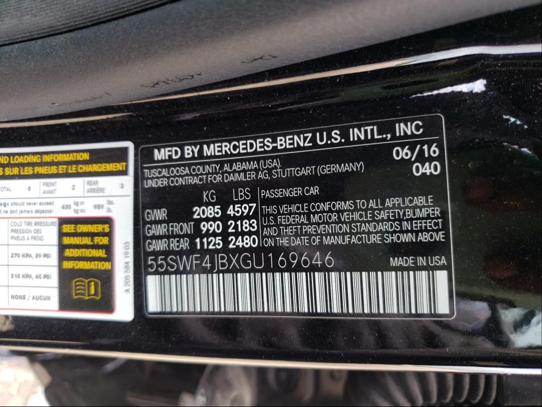 Photo 9 VIN: 55SWF4JBXGU169646 - MERCEDES-BENZ C 300 