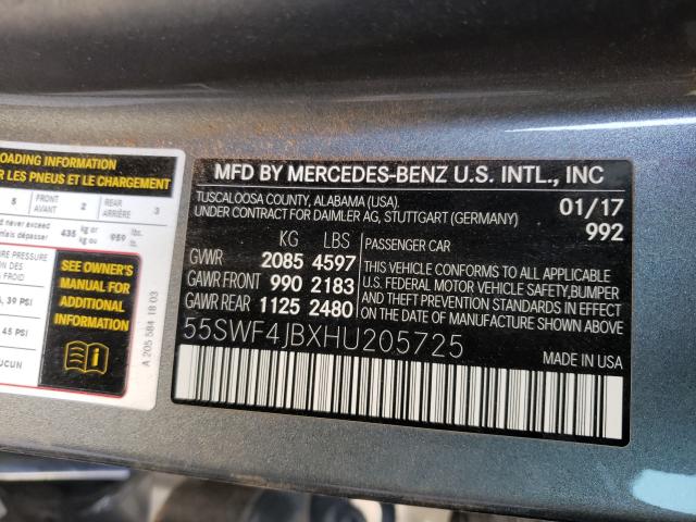 Photo 9 VIN: 55SWF4JBXHU205725 - MERCEDES-BENZ C 300 