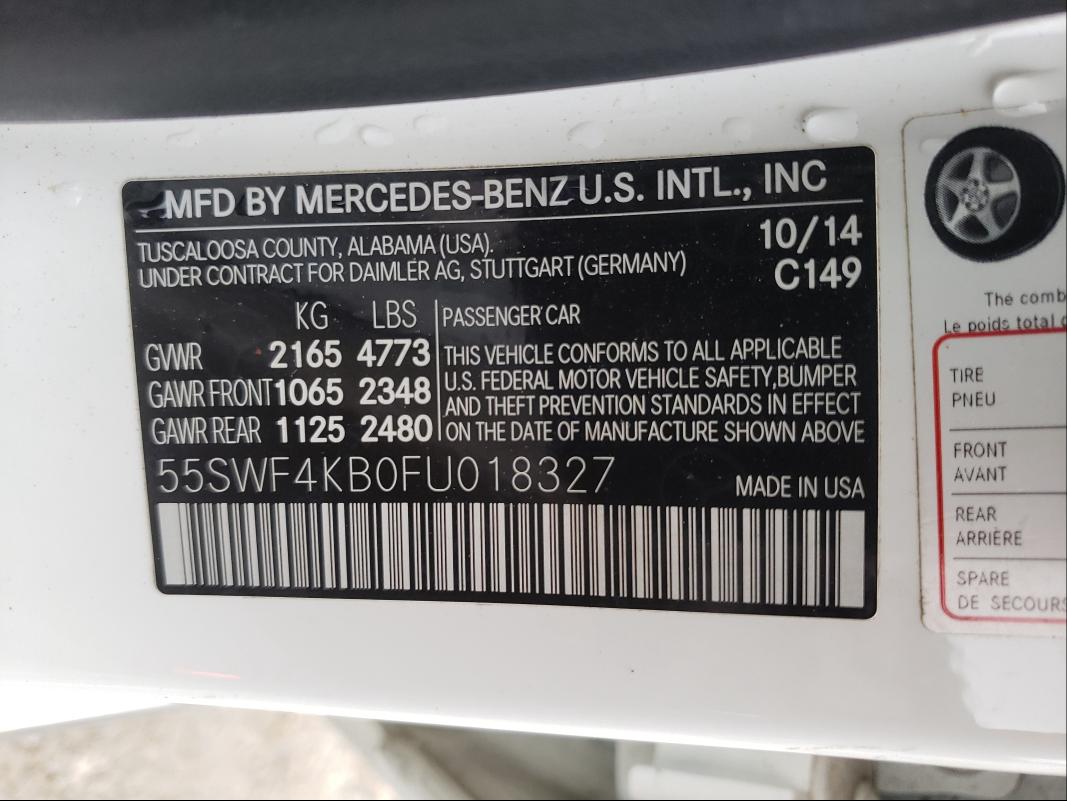 Photo 9 VIN: 55SWF4KB0FU018327 - MERCEDES-BENZ C 300 4MAT 