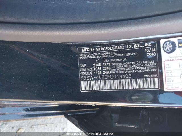 Photo 8 VIN: 55SWF4KB0FU018408 - MERCEDES-BENZ C-CLASS 