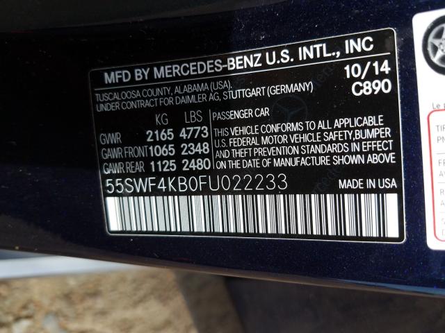 Photo 9 VIN: 55SWF4KB0FU022233 - MERCEDES-BENZ C 300 4MAT 