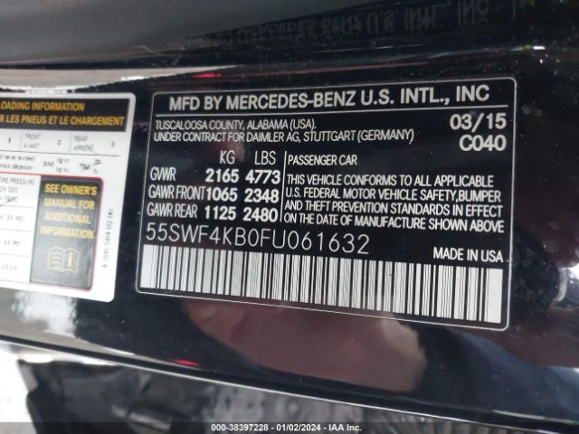 Photo 8 VIN: 55SWF4KB0FU061632 - MERCEDES-BENZ C 300 