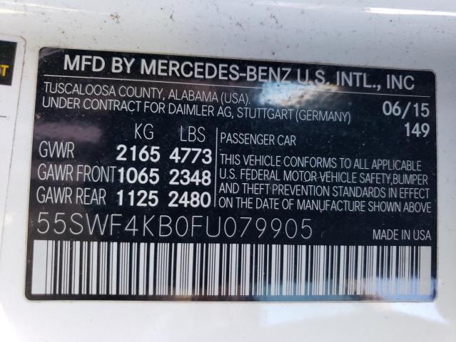 Photo 11 VIN: 55SWF4KB0FU079905 - MERCEDES-BENZ C-CLASS 