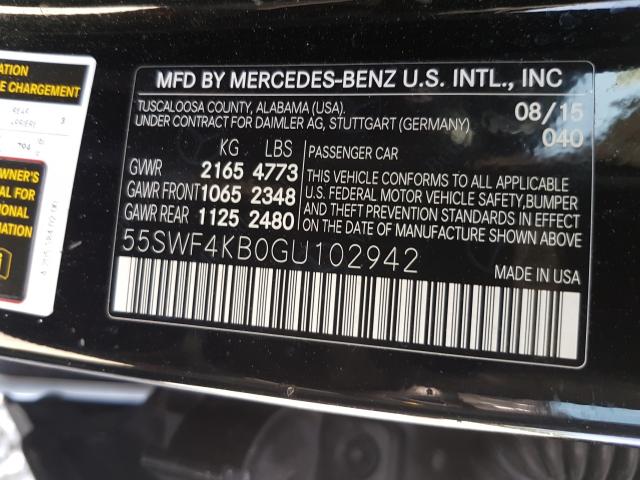 Photo 9 VIN: 55SWF4KB0GU102942 - MERCEDES-BENZ C 300 4MAT 