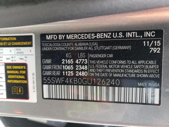 Photo 9 VIN: 55SWF4KB0GU126240 - MERCEDES-BENZ C 300 4MAT 