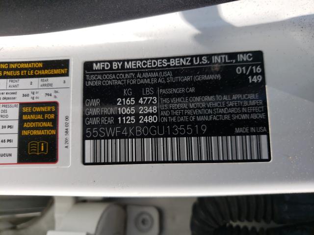 Photo 9 VIN: 55SWF4KB0GU135519 - MERCEDES-BENZ C 300 4MAT 