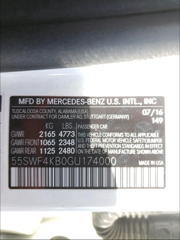 Photo 9 VIN: 55SWF4KB0GU174000 - MERCEDES-BENZ C 300 4MAT 