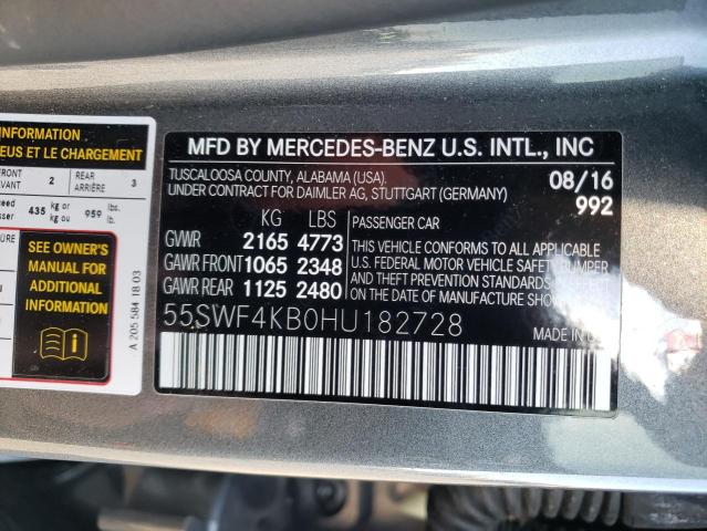 Photo 9 VIN: 55SWF4KB0HU182728 - MERCEDES-BENZ C 300 4MAT 