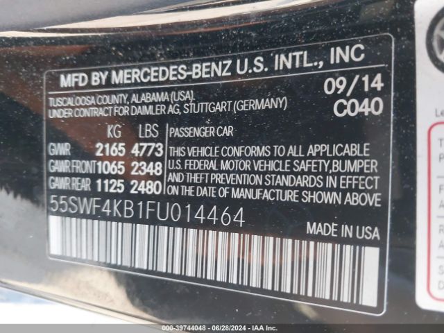 Photo 8 VIN: 55SWF4KB1FU014464 - MERCEDES-BENZ C 300 