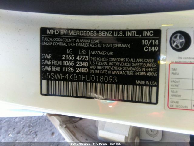 Photo 8 VIN: 55SWF4KB1FU018093 - MERCEDES-BENZ C 300 