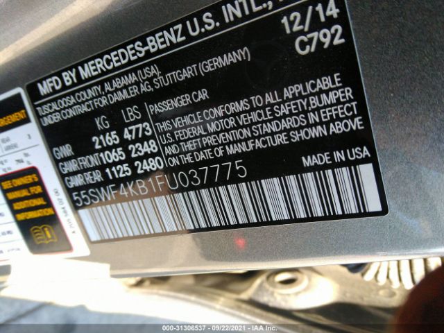 Photo 8 VIN: 55SWF4KB1FU037775 - MERCEDES-BENZ C-CLASS 