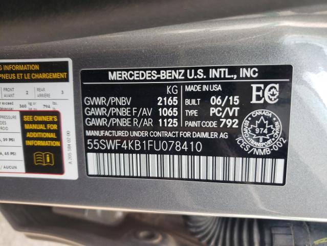 Photo 11 VIN: 55SWF4KB1FU078410 - MERCEDES-BENZ C 300 4MAT 