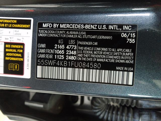 Photo 9 VIN: 55SWF4KB1FU084580 - MERCEDES-BENZ C 300 4MAT 