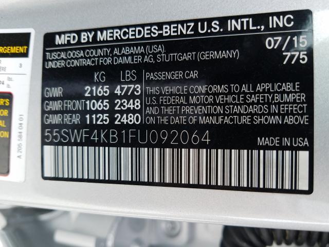 Photo 9 VIN: 55SWF4KB1FU092064 - MERCEDES-BENZ C 300 4MAT 