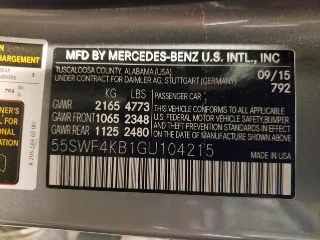 Photo 9 VIN: 55SWF4KB1GU104215 - MERCEDES-BENZ C 300 4MAT 