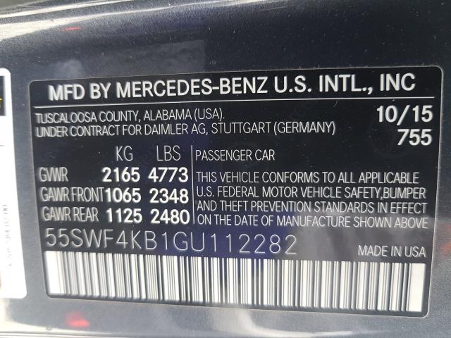 Photo 9 VIN: 55SWF4KB1GU112282 - MERCEDES-BENZ C 300 4MAT 