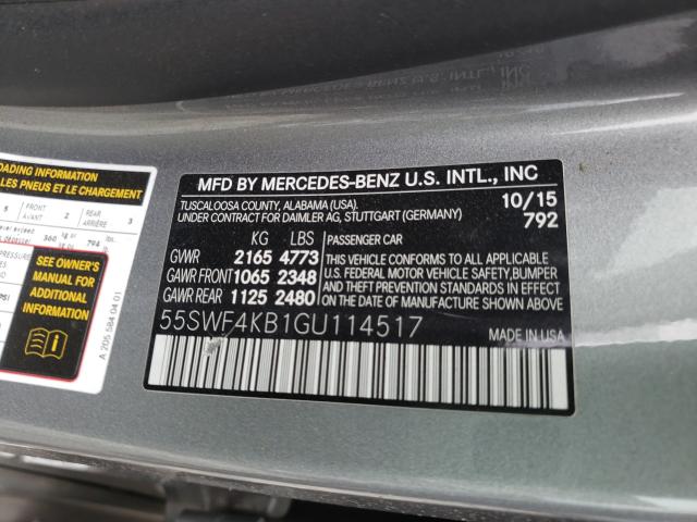 Photo 9 VIN: 55SWF4KB1GU114517 - MERCEDES-BENZ C 300 4MAT 