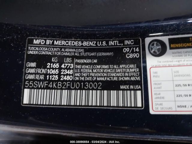 Photo 8 VIN: 55SWF4KB2FU013002 - MERCEDES-BENZ C 300 