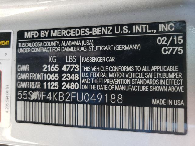 Photo 9 VIN: 55SWF4KB2FU049188 - MERCEDES-BENZ C 300 4MAT 