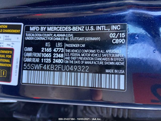 Photo 8 VIN: 55SWF4KB2FU049322 - MERCEDES-BENZ C-CLASS 