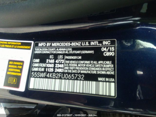 Photo 8 VIN: 55SWF4KB2FU065732 - MERCEDES-BENZ C-CLASS 