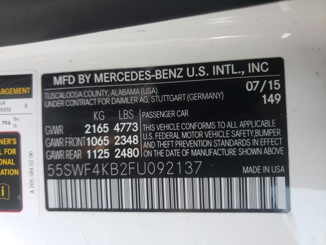 Photo 9 VIN: 55SWF4KB2FU092137 - MERCEDES-BENZ C 300 4MAT 