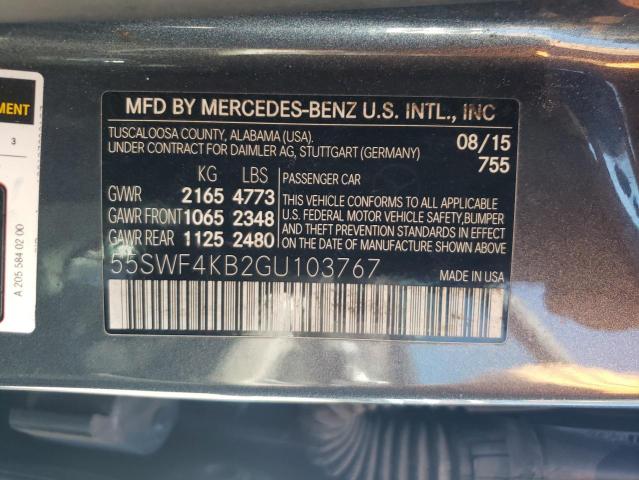 Photo 11 VIN: 55SWF4KB2GU103767 - MERCEDES-BENZ C 300 4MAT 