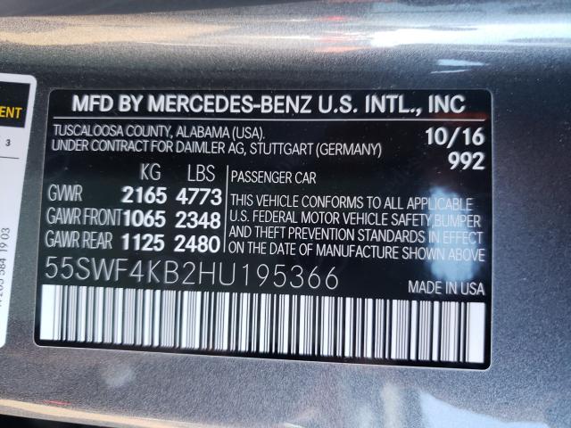 Photo 9 VIN: 55SWF4KB2HU195366 - MERCEDES-BENZ C 300 4MAT 