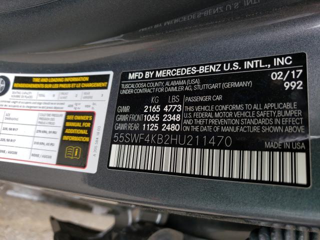 Photo 9 VIN: 55SWF4KB2HU211470 - MERCEDES-BENZ C 300 4MAT 