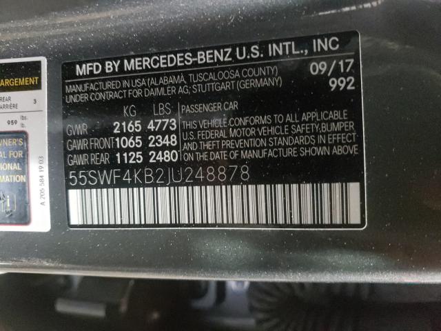 Photo 9 VIN: 55SWF4KB2JU248878 - MERCEDES-BENZ C 300 4MAT 