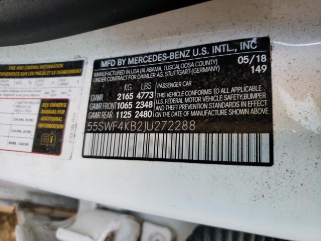 Photo 9 VIN: 55SWF4KB2JU272288 - MERCEDES-BENZ C 300 4MAT 