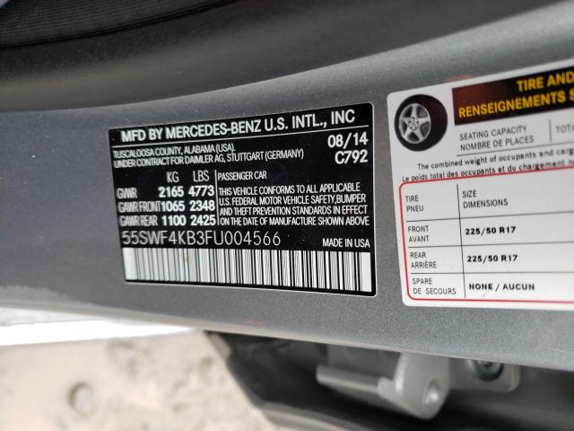 Photo 9 VIN: 55SWF4KB3FU004566 - MERCEDES-BENZ C 300 4MAT 