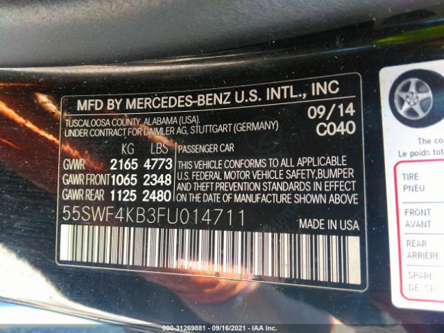 Photo 8 VIN: 55SWF4KB3FU014711 - MERCEDES-BENZ C-CLASS 