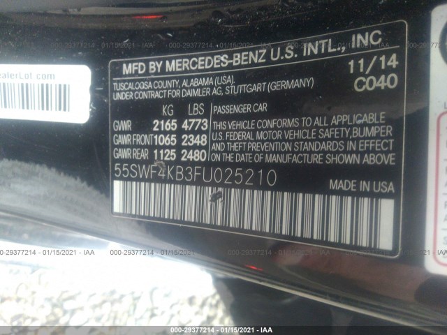 Photo 8 VIN: 55SWF4KB3FU025210 - MERCEDES-BENZ C-CLASS 