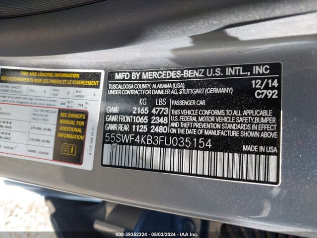 Photo 8 VIN: 55SWF4KB3FU035154 - MERCEDES-BENZ C 300 