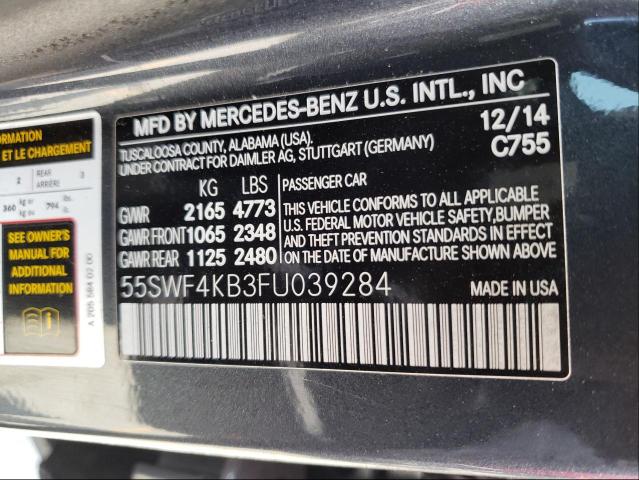 Photo 9 VIN: 55SWF4KB3FU039284 - MERCEDES-BENZ C 300 4MAT 