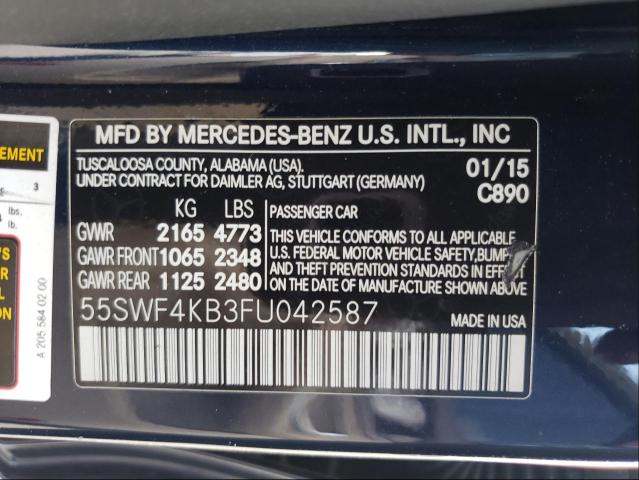 Photo 9 VIN: 55SWF4KB3FU042587 - MERCEDES-BENZ C 300 4MAT 