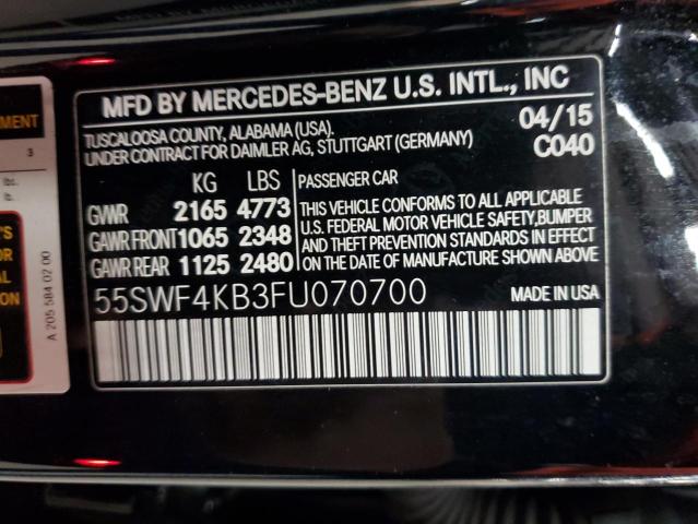 Photo 9 VIN: 55SWF4KB3FU070700 - MERCEDES-BENZ C 300 4MAT 