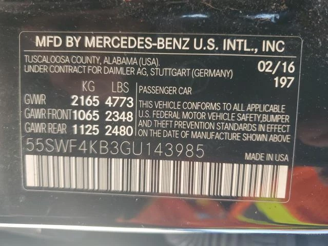 Photo 11 VIN: 55SWF4KB3GU143985 - MERCEDES-BENZ C 300 4MAT 