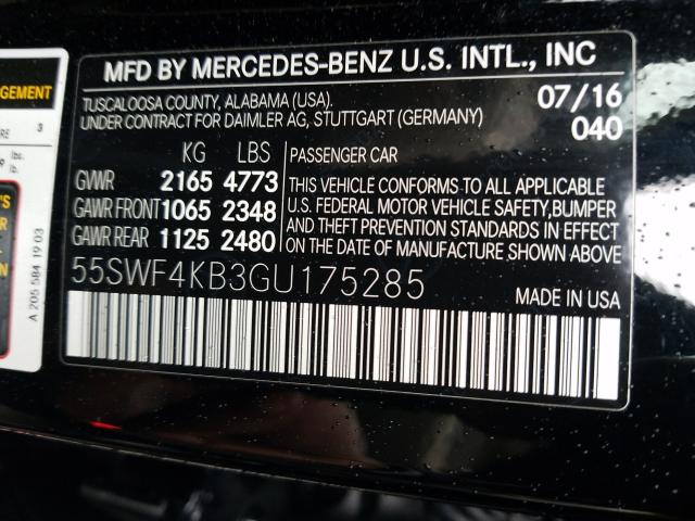 Photo 9 VIN: 55SWF4KB3GU175285 - MERCEDES-BENZ C 300 4MAT 