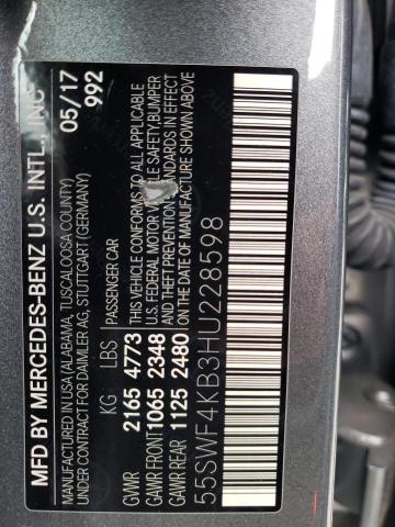 Photo 11 VIN: 55SWF4KB3HU228598 - MERCEDES-BENZ C 300 4MAT 