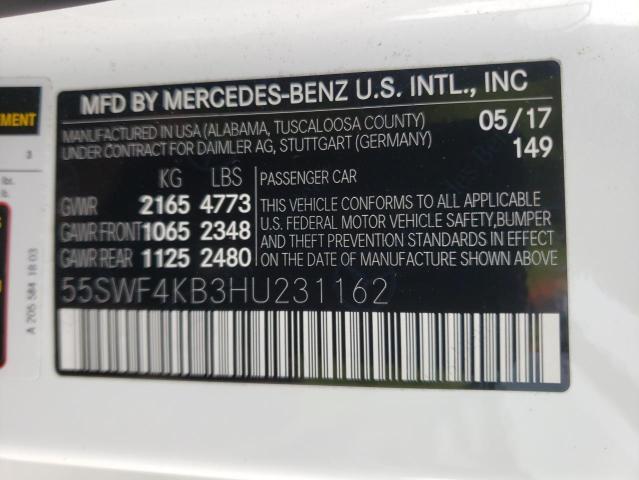 Photo 9 VIN: 55SWF4KB3HU231162 - MERCEDES-BENZ C 300 4MAT 