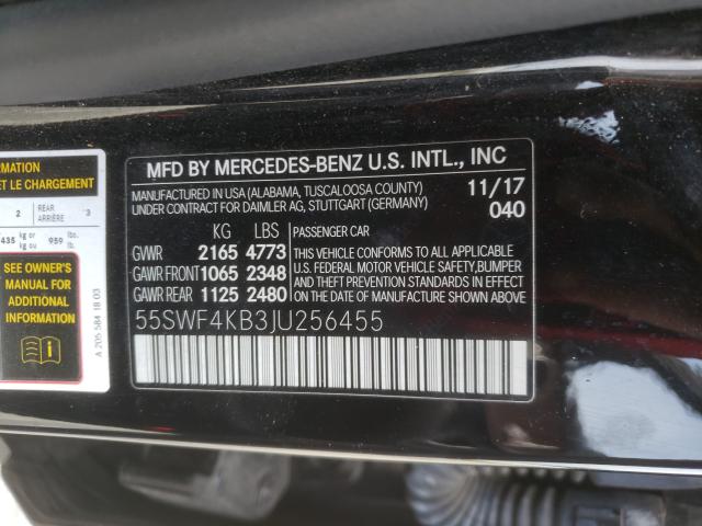 Photo 9 VIN: 55SWF4KB3JU256455 - MERCEDES-BENZ C 300 4MAT 