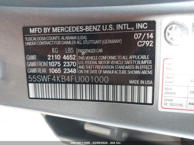 Photo 8 VIN: 55SWF4KB4FU001000 - MERCEDES-BENZ C 300 