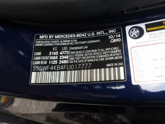 Photo 9 VIN: 55SWF4KB4FU017777 - MERCEDES-BENZ C 300 4MAT 